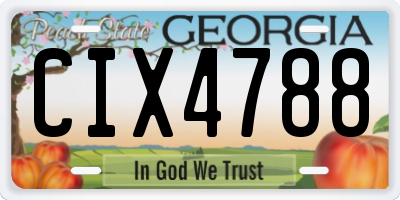GA license plate CIX4788