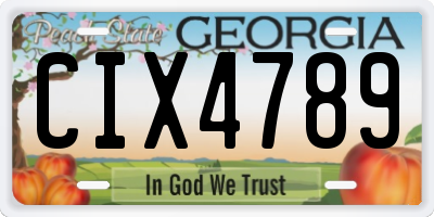 GA license plate CIX4789