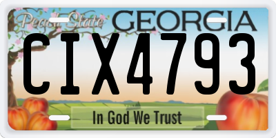 GA license plate CIX4793