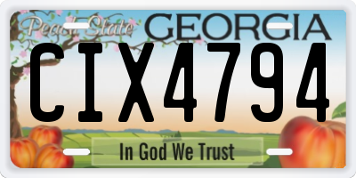 GA license plate CIX4794