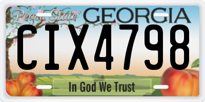 GA license plate CIX4798