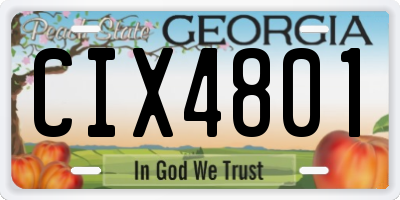 GA license plate CIX4801