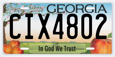 GA license plate CIX4802