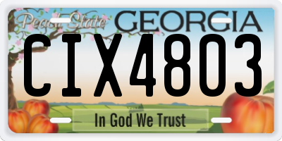 GA license plate CIX4803