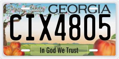 GA license plate CIX4805