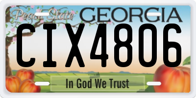 GA license plate CIX4806