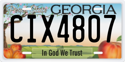 GA license plate CIX4807