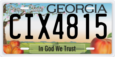 GA license plate CIX4815