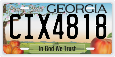 GA license plate CIX4818