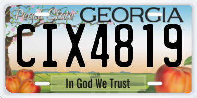 GA license plate CIX4819