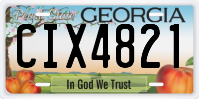 GA license plate CIX4821