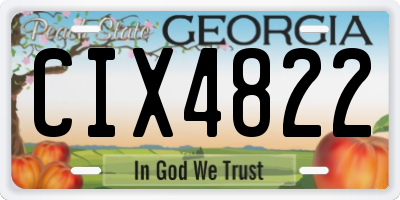GA license plate CIX4822
