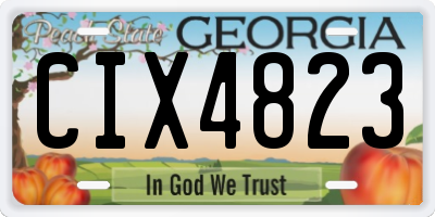 GA license plate CIX4823