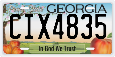 GA license plate CIX4835