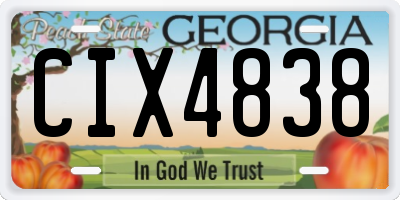 GA license plate CIX4838