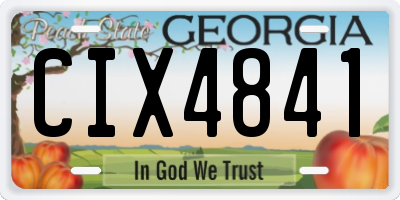 GA license plate CIX4841