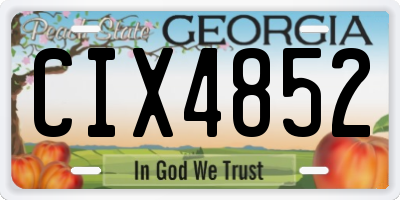 GA license plate CIX4852