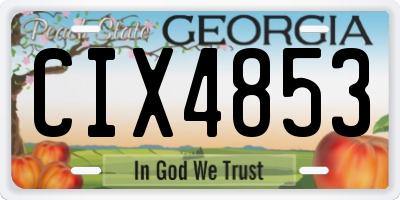 GA license plate CIX4853