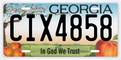 GA license plate CIX4858