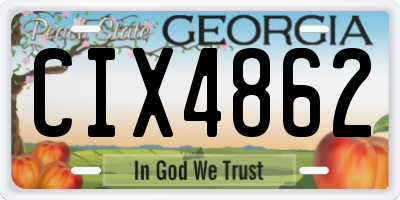GA license plate CIX4862