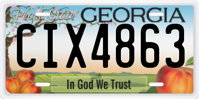 GA license plate CIX4863