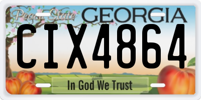GA license plate CIX4864