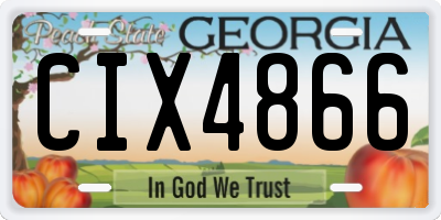 GA license plate CIX4866