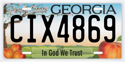 GA license plate CIX4869