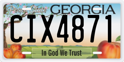 GA license plate CIX4871