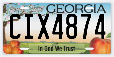 GA license plate CIX4874