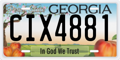 GA license plate CIX4881