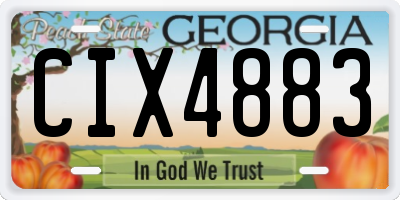 GA license plate CIX4883