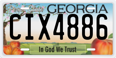 GA license plate CIX4886