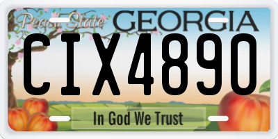 GA license plate CIX4890