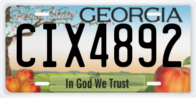 GA license plate CIX4892