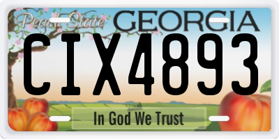 GA license plate CIX4893
