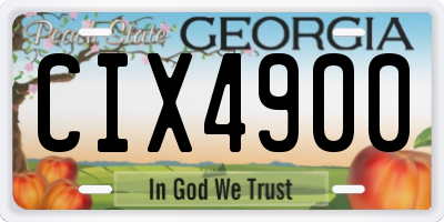 GA license plate CIX4900