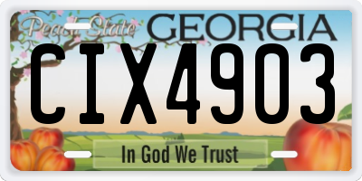 GA license plate CIX4903