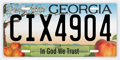 GA license plate CIX4904