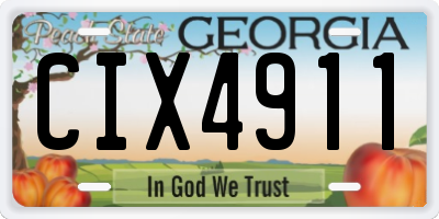 GA license plate CIX4911