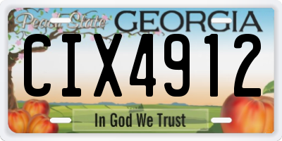 GA license plate CIX4912