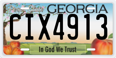 GA license plate CIX4913