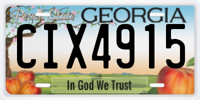 GA license plate CIX4915
