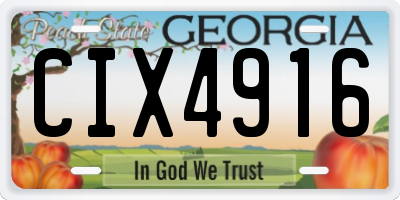GA license plate CIX4916