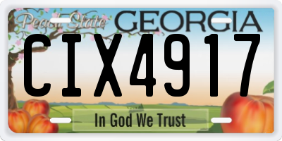 GA license plate CIX4917