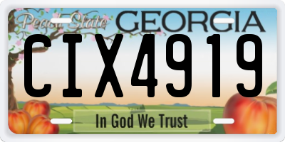 GA license plate CIX4919