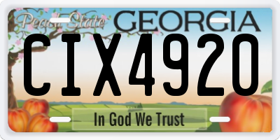 GA license plate CIX4920