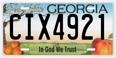 GA license plate CIX4921