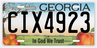 GA license plate CIX4923