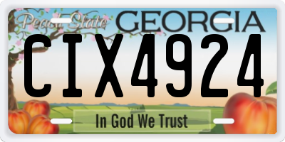 GA license plate CIX4924